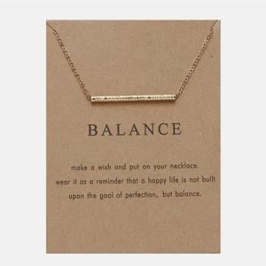 New "Balance" Pendant Chain Gold Tone Necklace